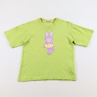 00’s Twisty / ツイスティ プリント半袖Tシャツ FREEサイズ イエローグリーン（ジャンク商品）
