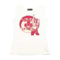 00’s HYSTERIC GLAMOUR ヒステリックグラマー プリントタンクトップカットソー 2CR-1670 FREEサイズ オフホワイト（ジャンク商品）