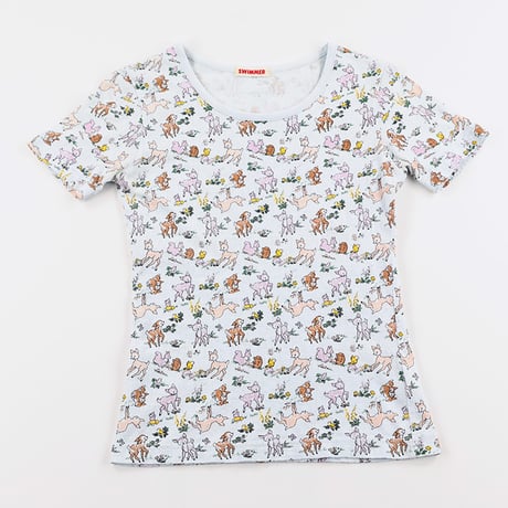 00’s SWIMMER スイマー キャラクタープリントTシャツ FREEサイズ サックスブルーベース（ジャンク商品）
