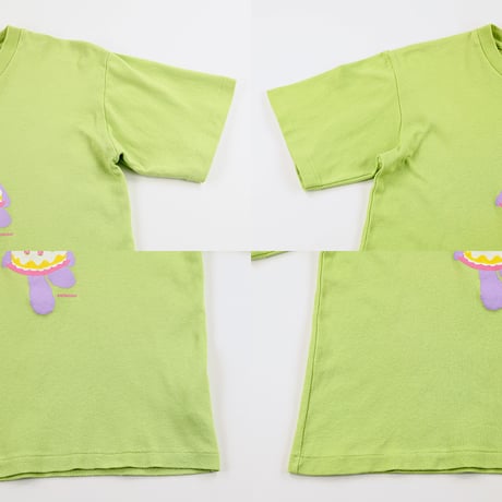 00’s Twisty / ツイスティ プリント半袖Tシャツ FREEサイズ イエローグリーン（ジャンク商品）