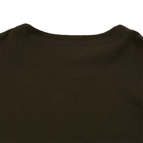 00’s V・E・S 胸プリントボートネックロングTシャツ フリーサイズ オリーブ（ジャンク商品）