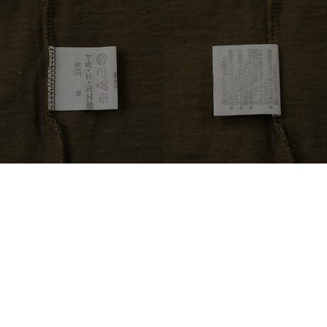 00’s V・E・S 胸プリントボートネックロングTシャツ フリーサイズ オリーブ（ジャンク商品）