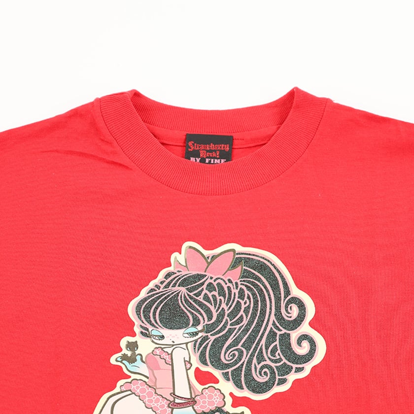 00's Strawberry Rock! BY FINE 水野純子イラストTシャツ Sサイズ
