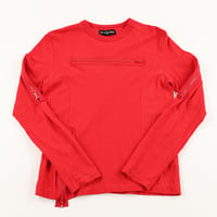 00’s STONE ANGEL ストーンエンジェル パンクファッションファスナー長袖Tシャツ  フリーサイズ ホワイト（ジャンク商品）