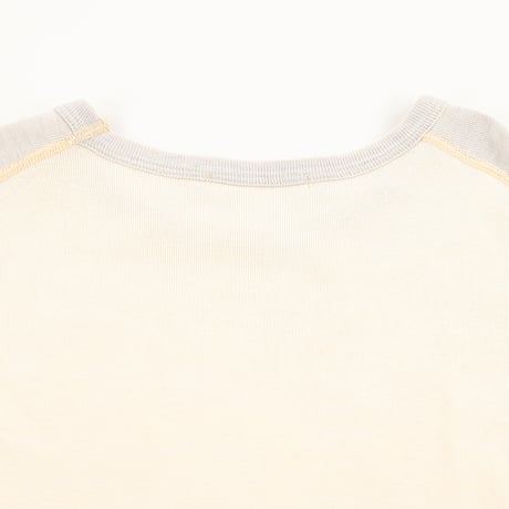 00’s HYSTERIC GLAMOUR ヒステリックグラマー 胸プリント7分袖ラグラン風カットソー FREEサイズ オフホワイト/グレー（ジャンク商品）