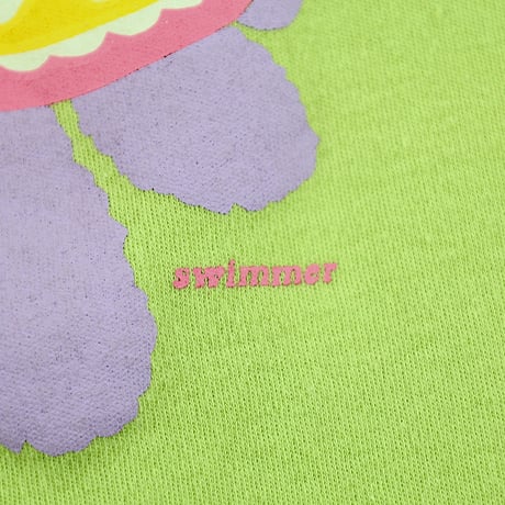00’s Twisty / ツイスティ プリント半袖Tシャツ FREEサイズ イエローグリーン（ジャンク商品）