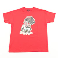 00’s Strawberry Rock! BY FINE 水野純子イラストTシャツ Sサイズ レッド USA製（ジャンク商品）
