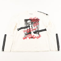 00’s STONE ANGEL ストーンエンジェル パンクファッションファスナー付デザイン長袖カットソー  フリーサイズ レッド（ジャンク商品）