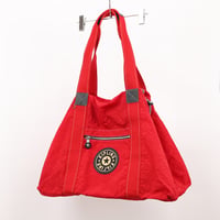 少しレア 2001年 kipling キプリング ボストン ショルダーバッグ レッド Lサイズ（ジャンク商品）