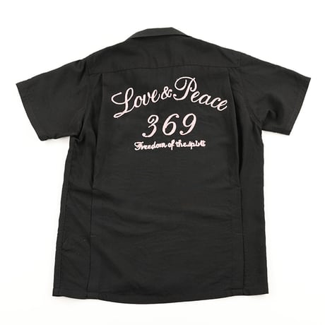00’s 369 / ミロク チェーン刺繍ボーリングシャツ 0サイズ ブラック（ジャンク商品）