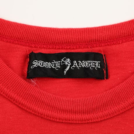 00’s STONE ANGEL ストーンエンジェル パンクファッションファスナー長袖Tシャツ  フリーサイズ ホワイト（ジャンク商品）