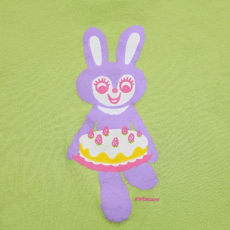 00’s Twisty / ツイスティ プリント半袖Tシャツ FREEサイズ イエローグリーン（ジャンク商品）
