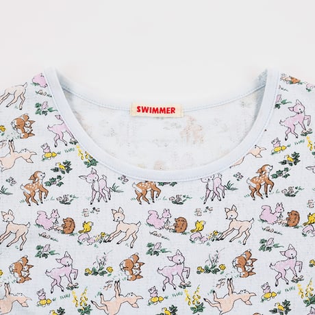 00’s SWIMMER スイマー キャラクタープリントTシャツ FREEサイズ サックスブルーベース（ジャンク商品）
