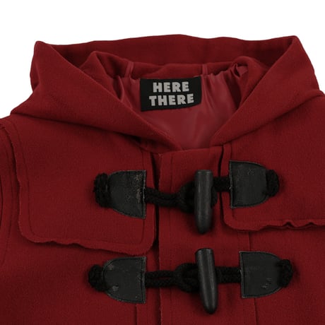 00’s HERE THERE ヒアゼア パンクファッションダッフルコート フリーサイズ ワインレッド（ジャンク商品）（腰のポケットは飾りポケットです）