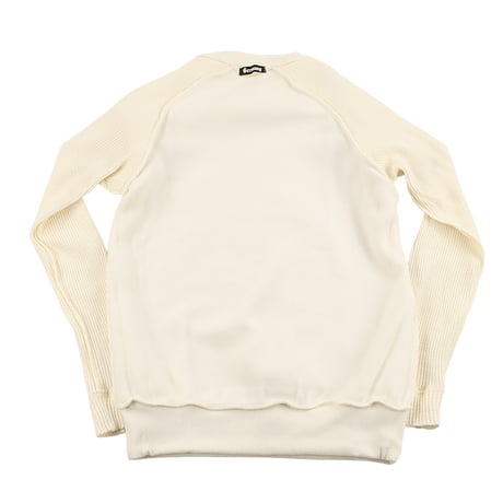 00’s Germany ジャーマニー 半袖トレーナー＆長袖ワッフルカットソーレイヤード風 オフホワイト/生成り 未使用タグ付き（ジャンク商品）