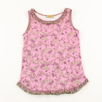 00’s BETTY’S BLUE ベティーズブルー 共地フリル花柄プリントタンクトップ  9号(M)サイズ ピンクベース（ジャンク商品）