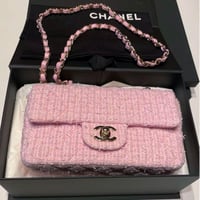 CHANEL シャネル マトラッセ チェーンショルダー ツイード ピンク