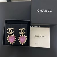 CHANEL シャネル CCマーク クリスタルハートピアス