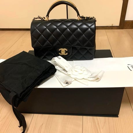 CHANELシャネル トップハンドル ミニチェーン ショルダーバッグ