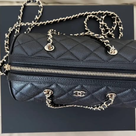 CHANEL  シャネル　ミニボストン　ショルダーバッグ　ブラック