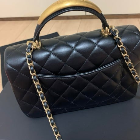 CHANELシャネル トップハンドル ミニチェーン ショルダーバッグ