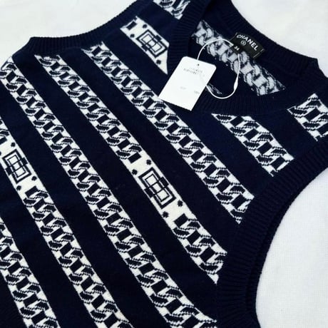 CHANEL シャネル カシミヤ100 チェーンニット ワンピース
