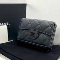 CHANEL  シャネル ソーブラック 3つ折り財布