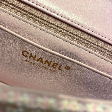 CHANEL シャネル マトラッセ チェーンショルダー ツイード ピンク