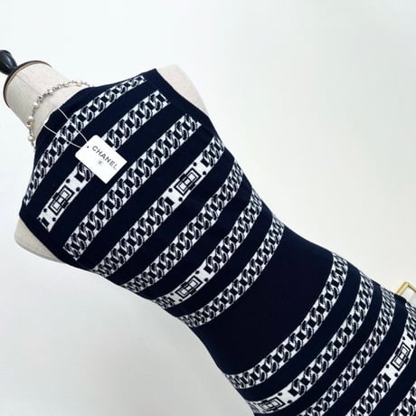CHANEL シャネル カシミヤ100 チェーンニット ワンピース