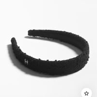CHANEL  シャネル　ヘアバンド　カチューシャ　ツィード ブラック