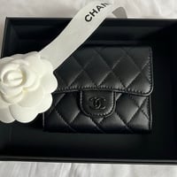 CHANEL  シャネル　折りたたみ財布　ソーブラック　オールブラック　レア