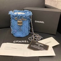 CHANEL シャネル デニム 巾着 ミニクラッチ ショルダーバッグ