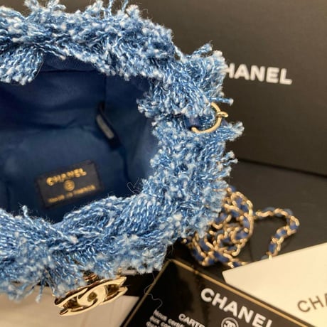 CHANEL シャネル デニム 巾着 ミニクラッチ ショルダーバッグ