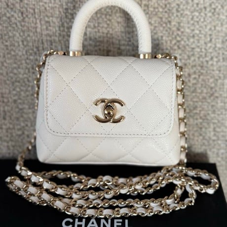 CHANEL シャネル 限定 エクストラミニ ココハンドル ホワイト バッグ