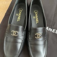 CHANEL シャネル　ブラックローファー チェーン　39