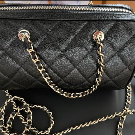 CHANEL  シャネル　ミニボストン　ショルダーバッグ　ブラック