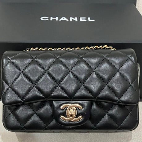 CHANEL シャネル ミニマトラッセ ミニフラップバッグ ラムスキン シャンパンゴールド