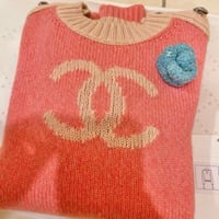 CHANEL  シャネル ピンク　カシミヤ　ロゴプルオーバー