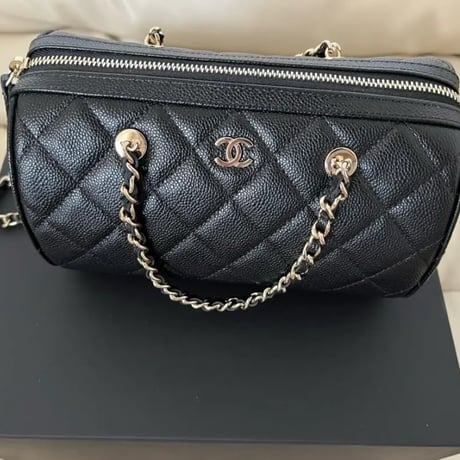 CHANEL  シャネル　ミニボストン　ショルダーバッグ　ブラック