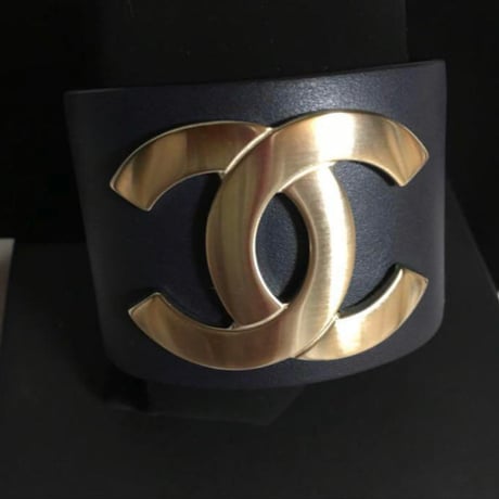CHANEL シャネル バングル ネイビー ゴールド