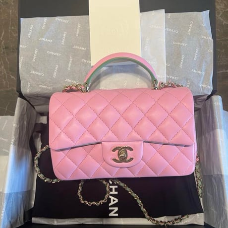 CHANEL シャネル トップハンドル ミニマトラッセ バッグ ピンク