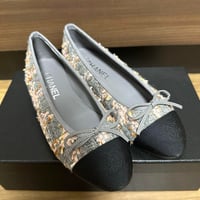 CHANEL  シャネル　バレエシューズ　ツイード