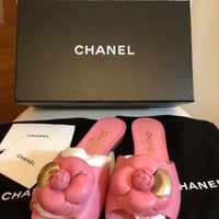 CHANEL  シャネル　カメリア ピンクサンダル ミュール