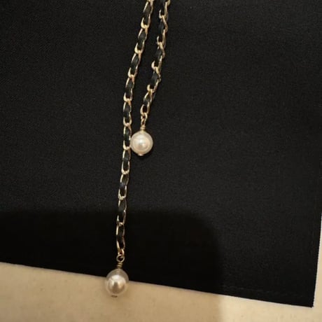 CHANEL  シャネル　チェーンパール ロングネックレス