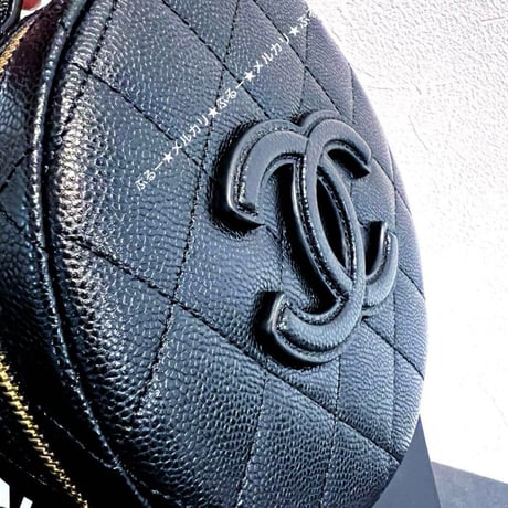 CHANEL  シャネル ハンドル付 ヴァニティ バニティ ショルダー バッグ キャビアスキン 黒