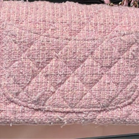 CHANEL シャネル マトラッセ チェーンショルダー ツイード ピンク
