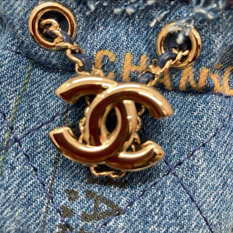 CHANEL シャネル デニム 巾着 ミニクラッチ ショルダーバッグ