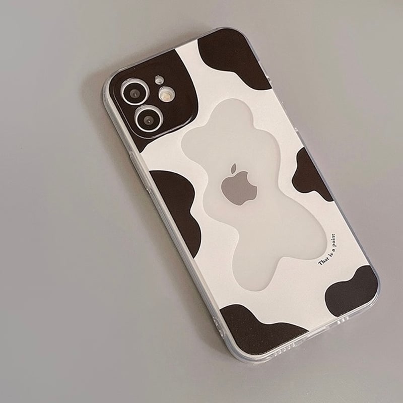 乳牛紋のiPhone 12携帯ケース44 iPhone 12 iPhone12 ケース スマホ スマホケース クリア イラスト 透明