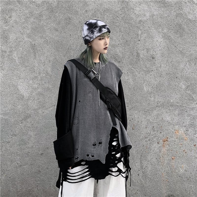 即納】Damage Long sleeve Tshirt T28 ダメージ 長袖 Tシャツ