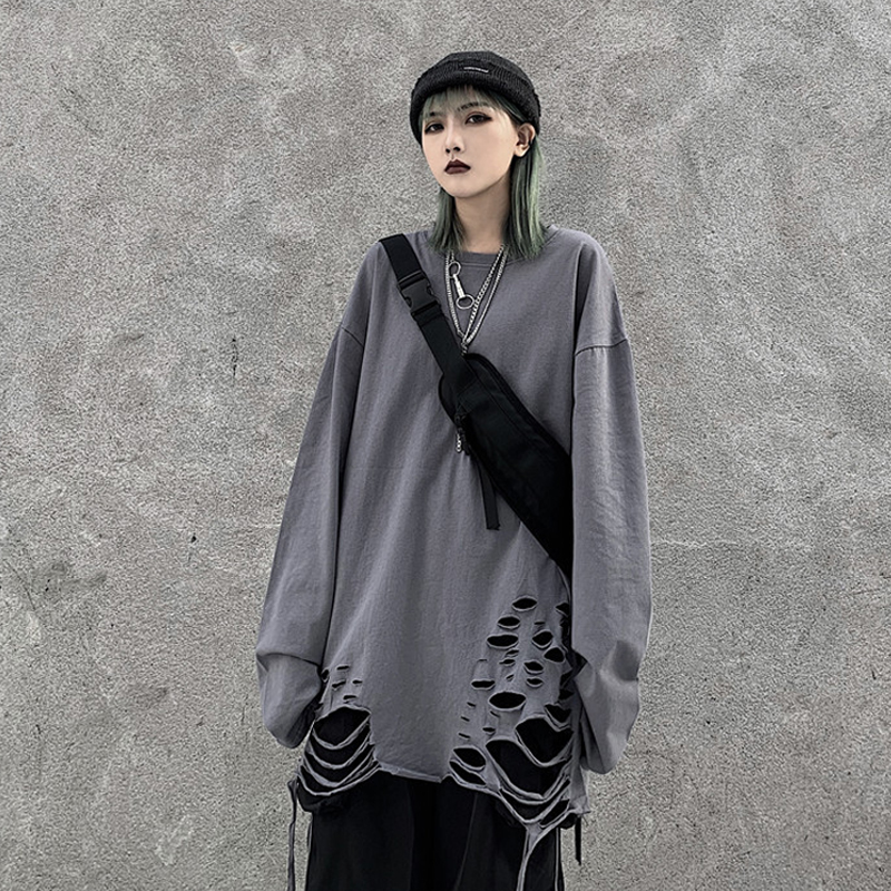 即納】Damage Long sleeve Tshirt T28 ダメージ 長袖 Tシャツ